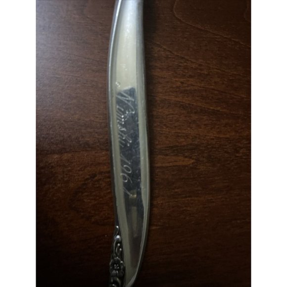 Vintage Wm Rogers Bros 1847 LEILANI Silverplate Pie Cake Server Monogram - Picture 3 of 11